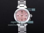Swiss Replica Cartier Pasha Pink Dial with Date Stainless Steel Ladies Watch